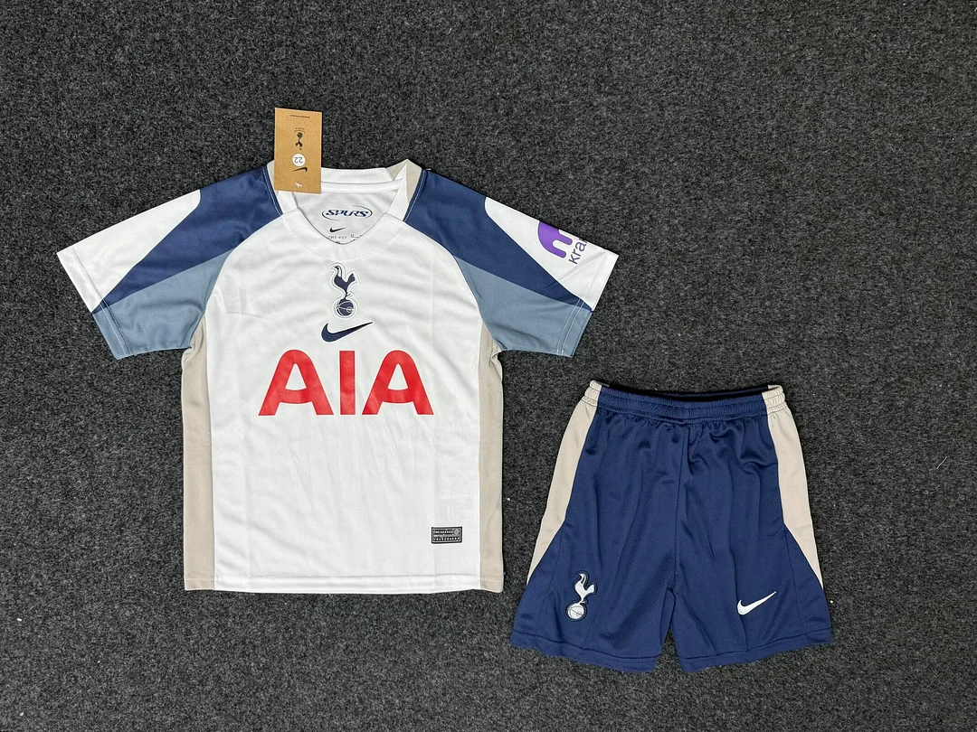 25/26 Tottenham Home Kids Kit Football Shirt Thai Quality