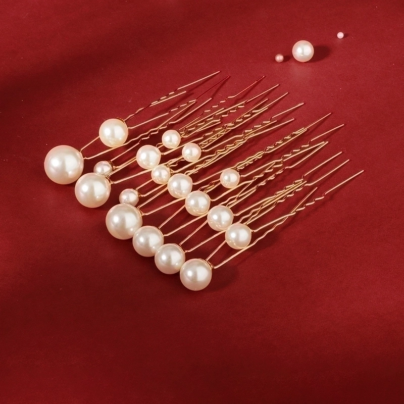 18 Hairpin Set Size Mix And Match Pearl U-shaped Pin Jewelry Daily Ball Head Hairpin