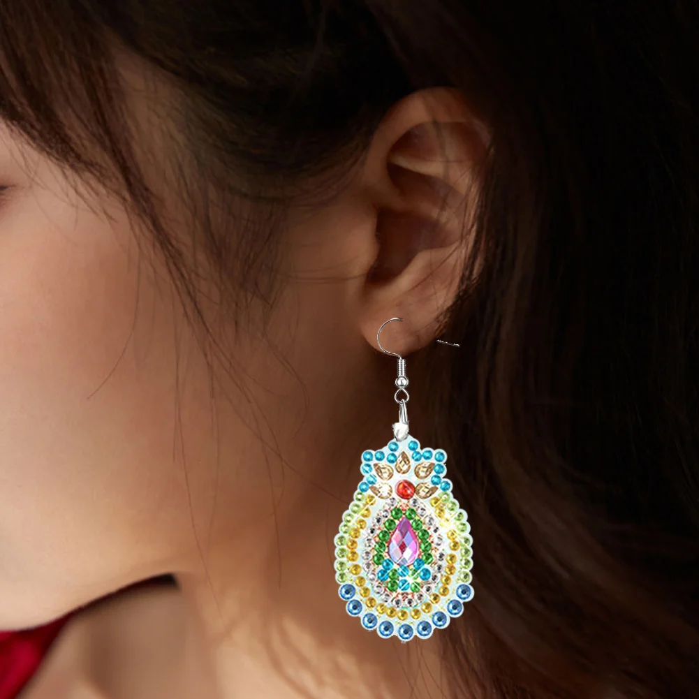 10 Pairs Double Sided Diamond Painting Earrings Gift for Women Girls 