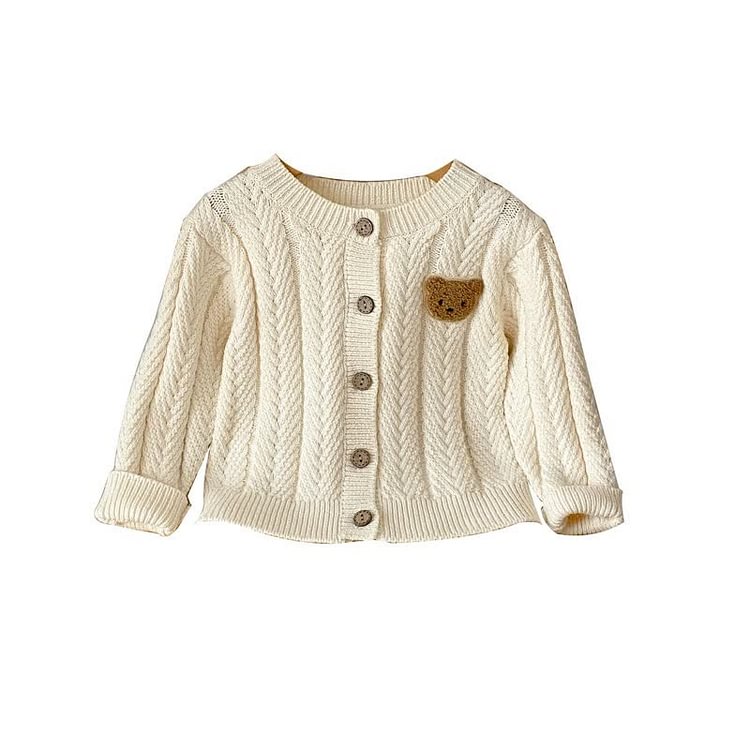 Baby Embroidered Bear Cardigan Shorts