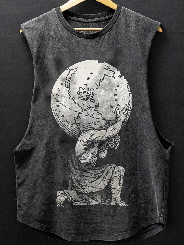Men's Atlas Greek Mythology Art Print Cotton Tank Top