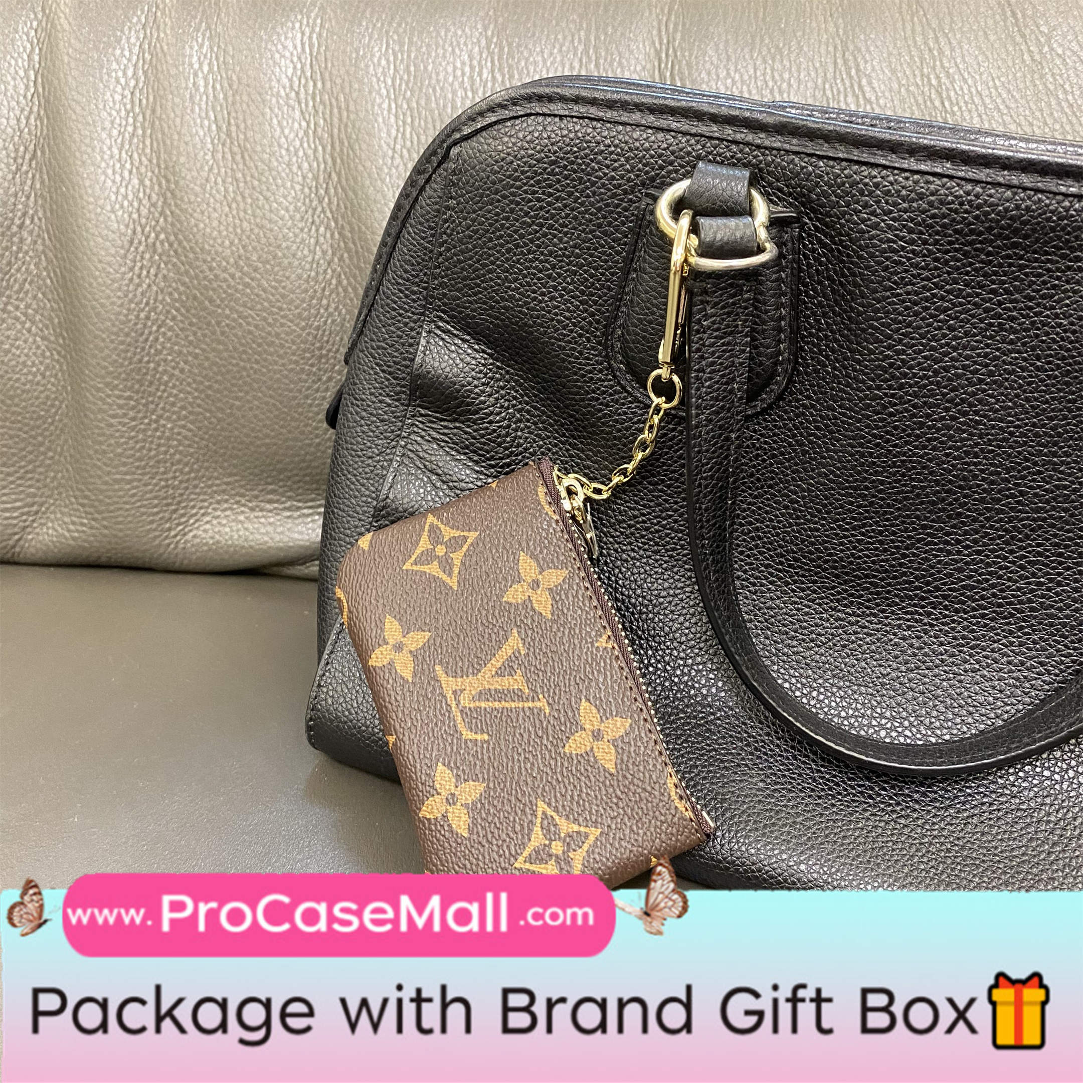 Louis Vuitton Monogram Canvas Leather Coin Purse Checkerboard Wallet