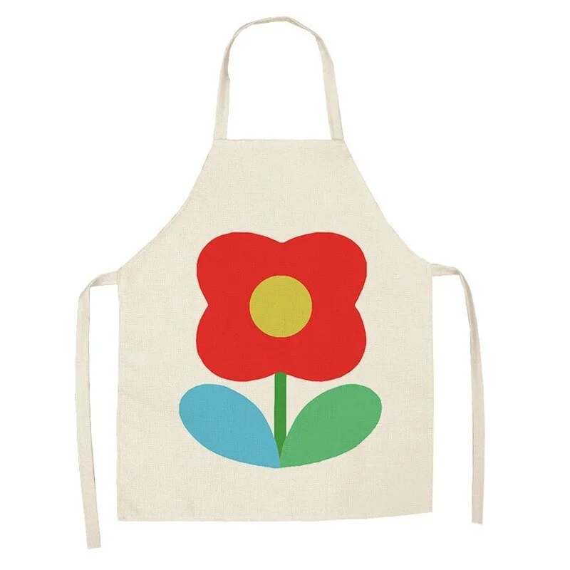 Linen Kitchen Apron - Geometric flower letclo 