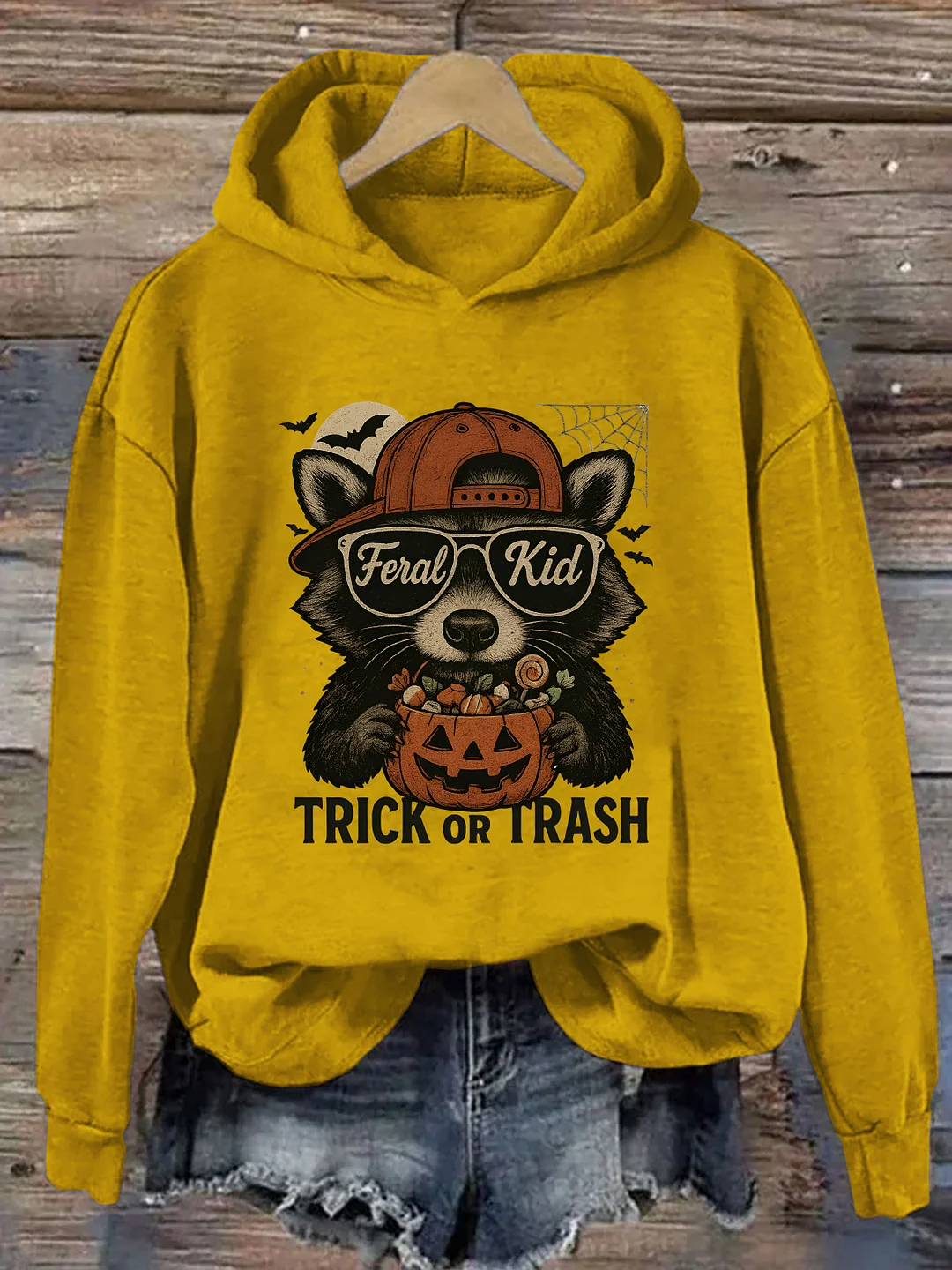 Feral Raccoon Kid Halloween Hoodie