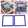 2Pcs Diamond Art Square Auxiliary Frame 3D Printing Diamond Art Desk Positioning Frame Lightweight for Boys Girls Adults Students Home Office Leisure (Royal Blue small)