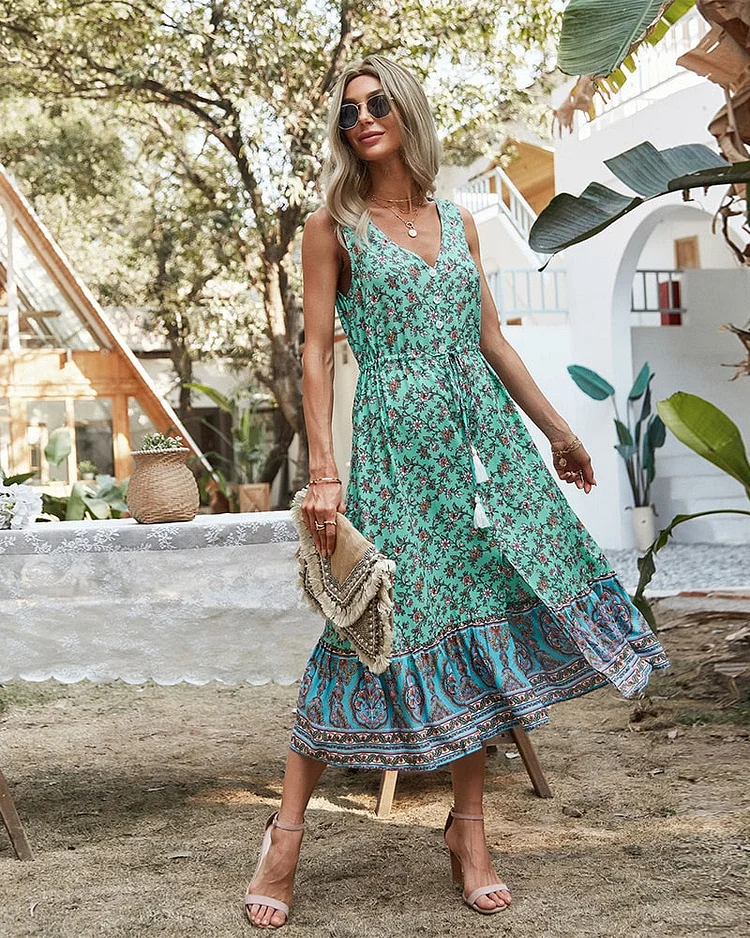 Luditu Midi Dress, Sundress, Danielle  in Yellow