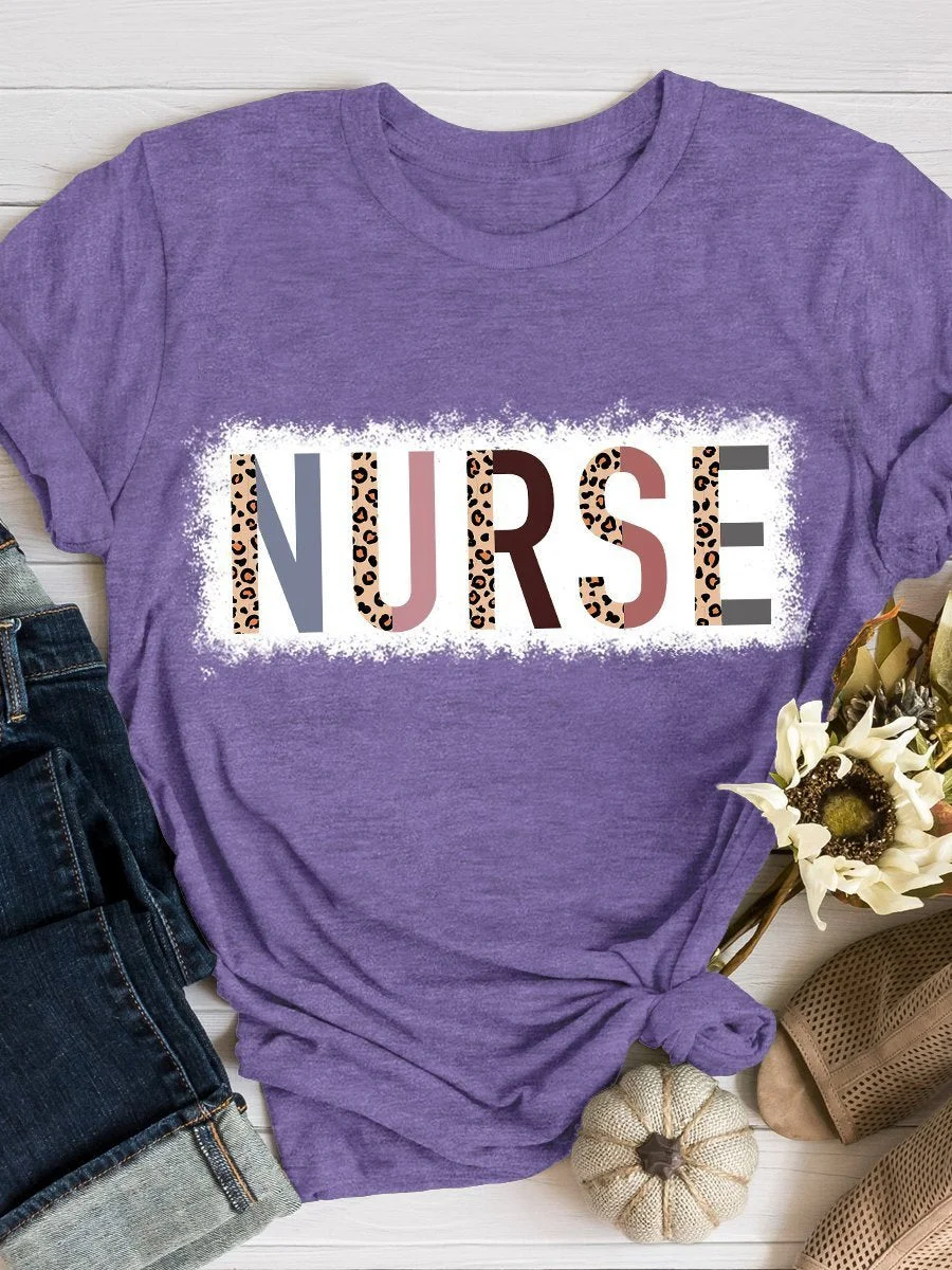 Nurse Print Short Sleeve T-shirt