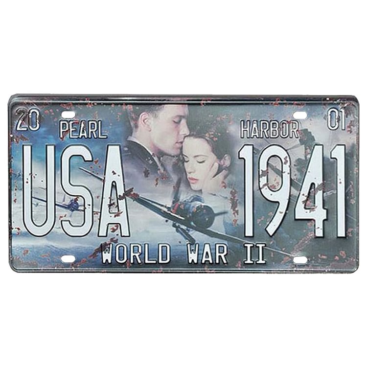 Usa - Car License Tin Signs/Wooden Signs - Calligraphy Series - 6*12inches