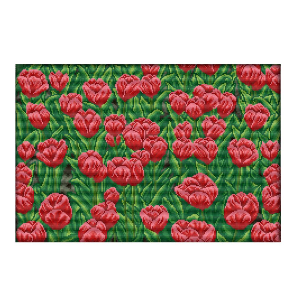 

Tulip garden - 14CT Stamped Cross Stitch - 51*36cm, 501 Original