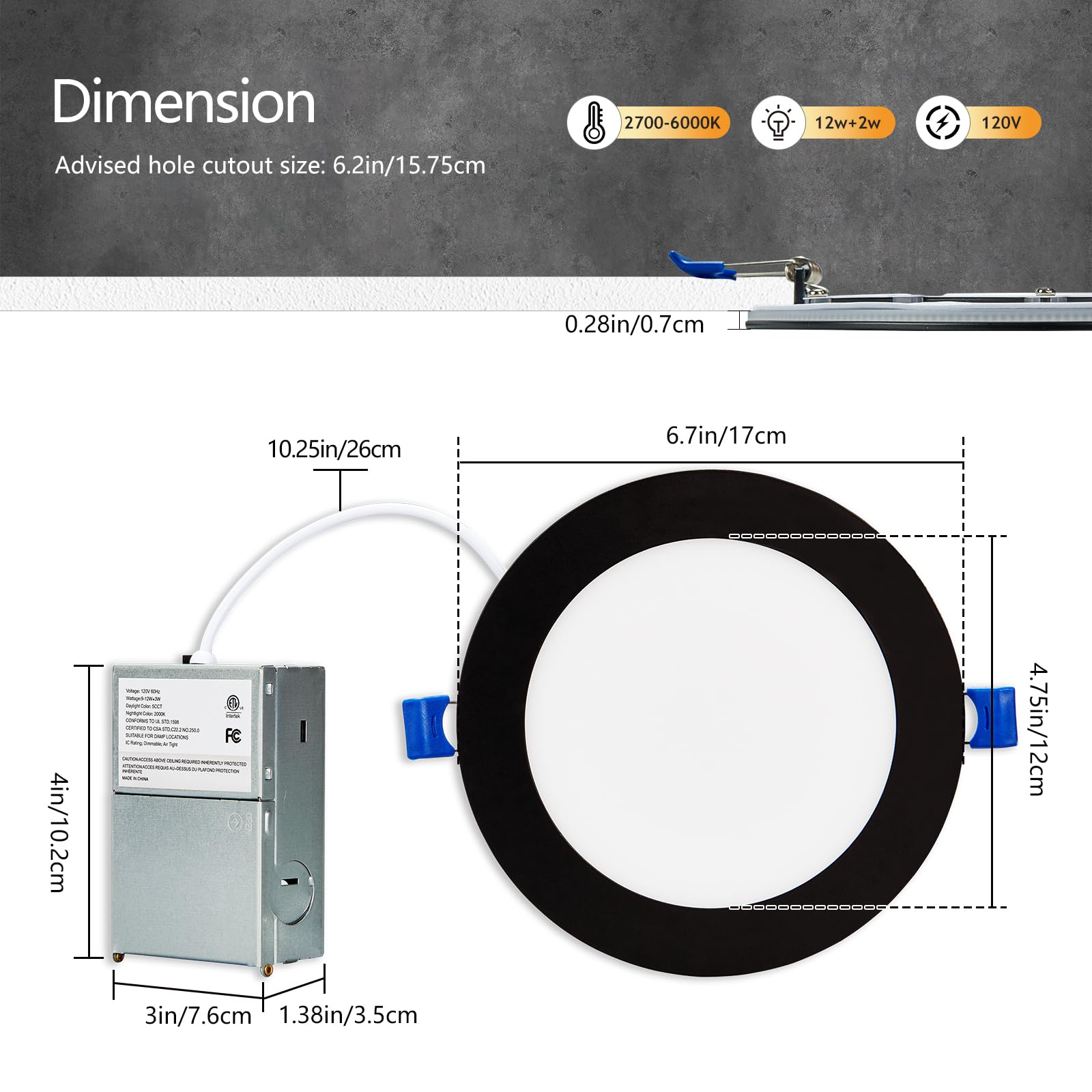 6 Pack Smart Recessed Lighting 6 Inch with RGB Color 
