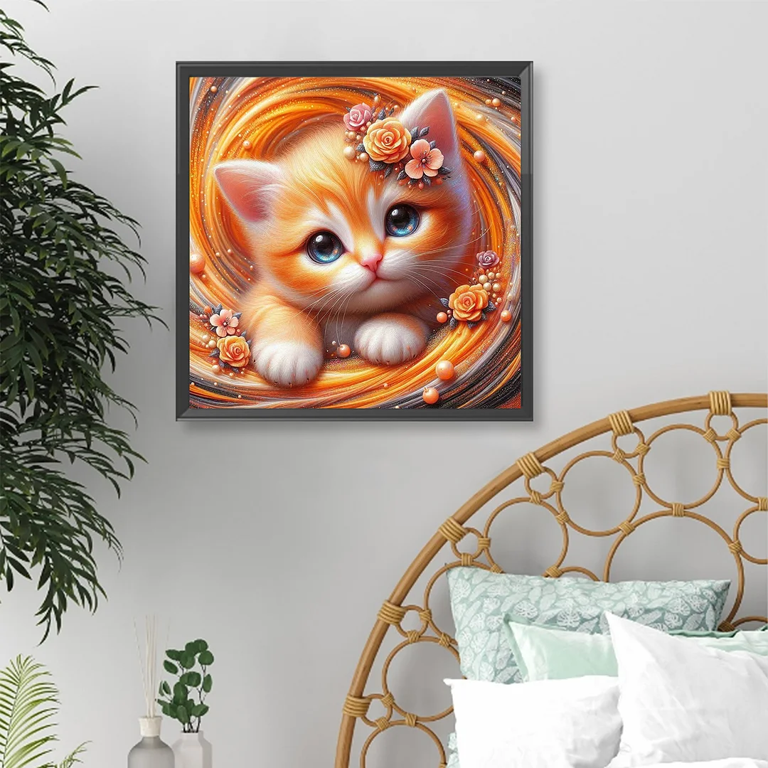 Diamond Painting - Full Round Drill - Cat(Canvas|Canvas|40*40cm)