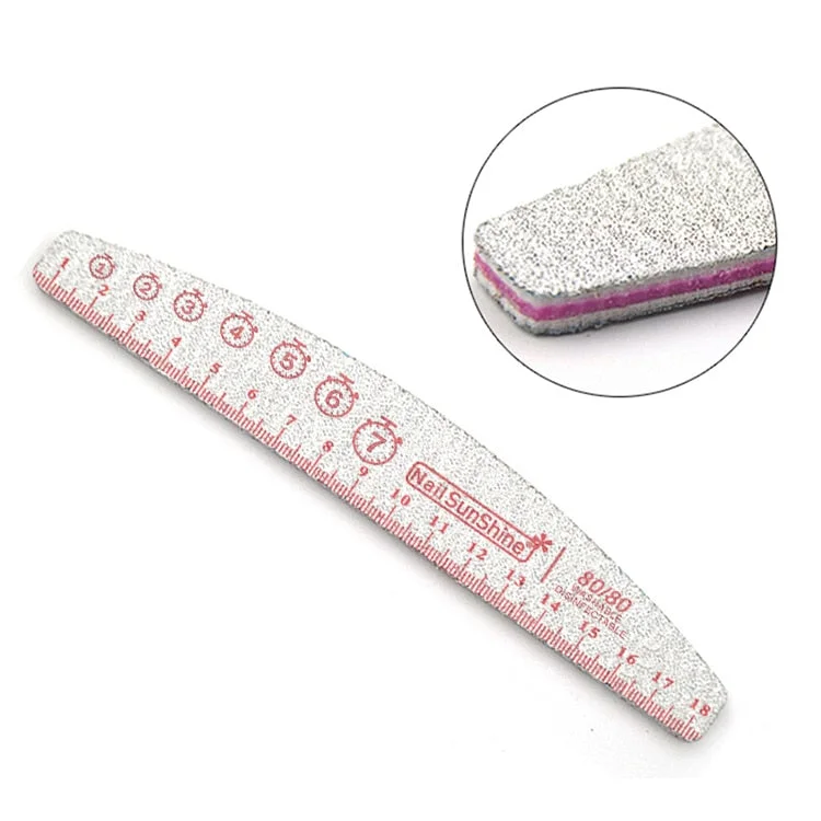 1Pc 80/100/150/180/240 Professional Half Moon Nail File Grinding Block File Nail Buffer Colorful Lime Manicure Pedicure DIY Tool-Nail Inspo