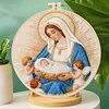 Mary With Angels-DIY Embroidery Kit with Pattern Cotton Threads Needles Hoop 30*30cm