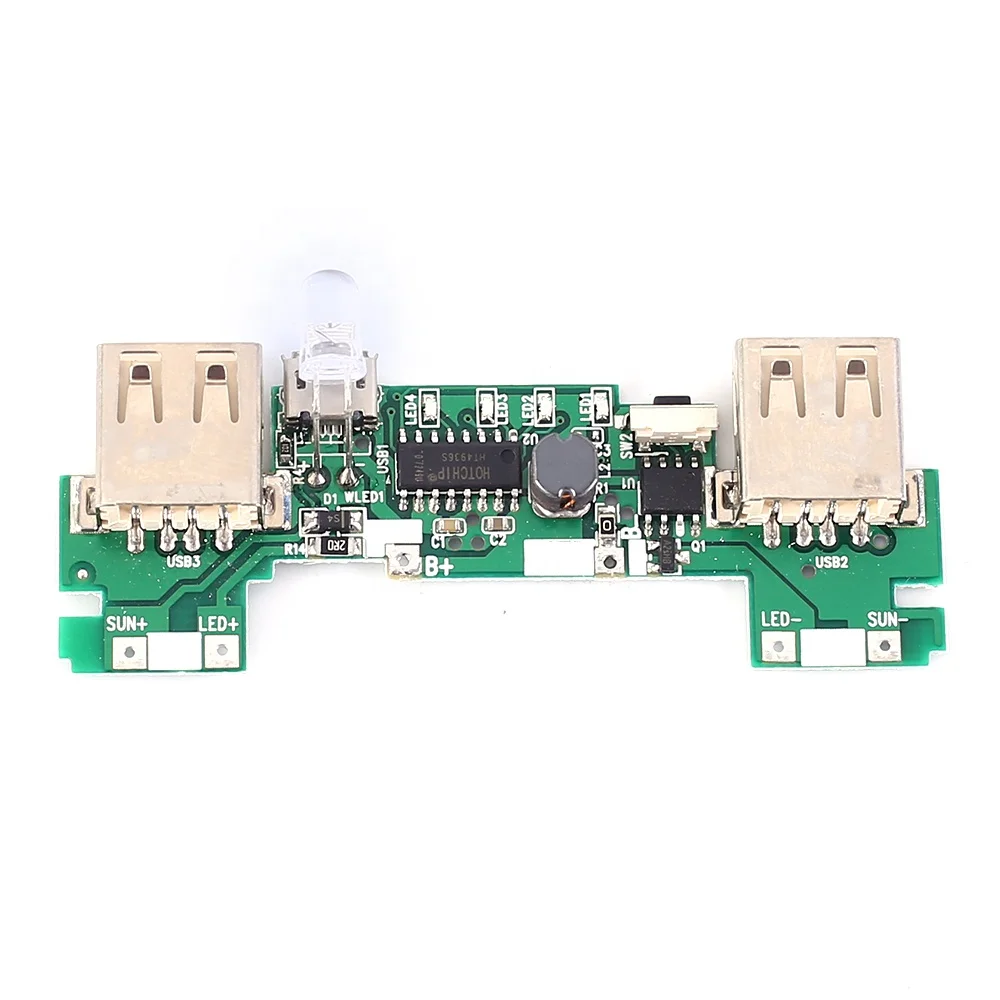 Dual USB Output 5V1A/2A DIY Solar Charge Module Li Battery In Power Bank Charger Step Up Boost Power Supply Module Kit
