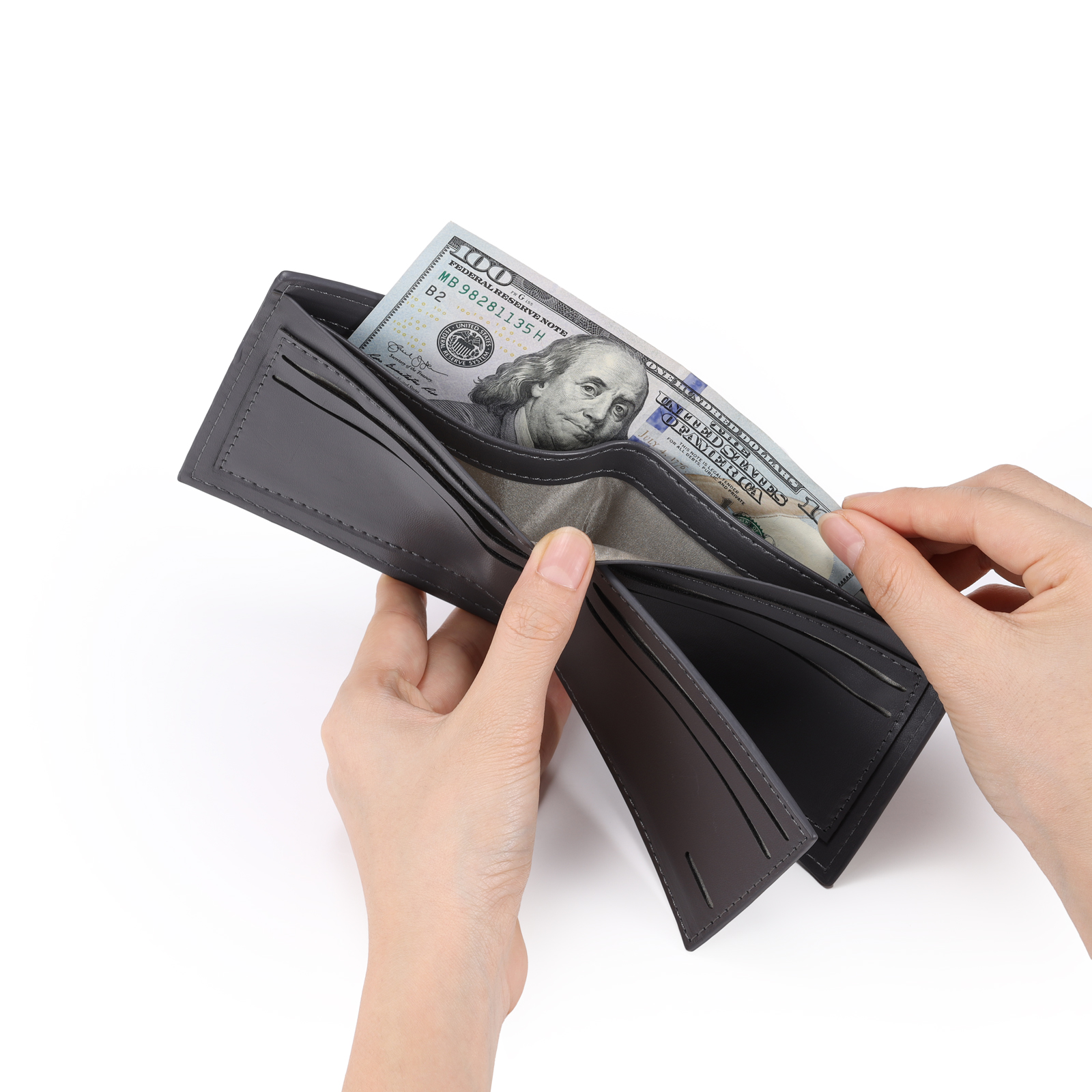 Personalised Photo & Text Billfold Wallet Custom Leather Wallet with RFID Blocking Gift for Men-Jessemade AU