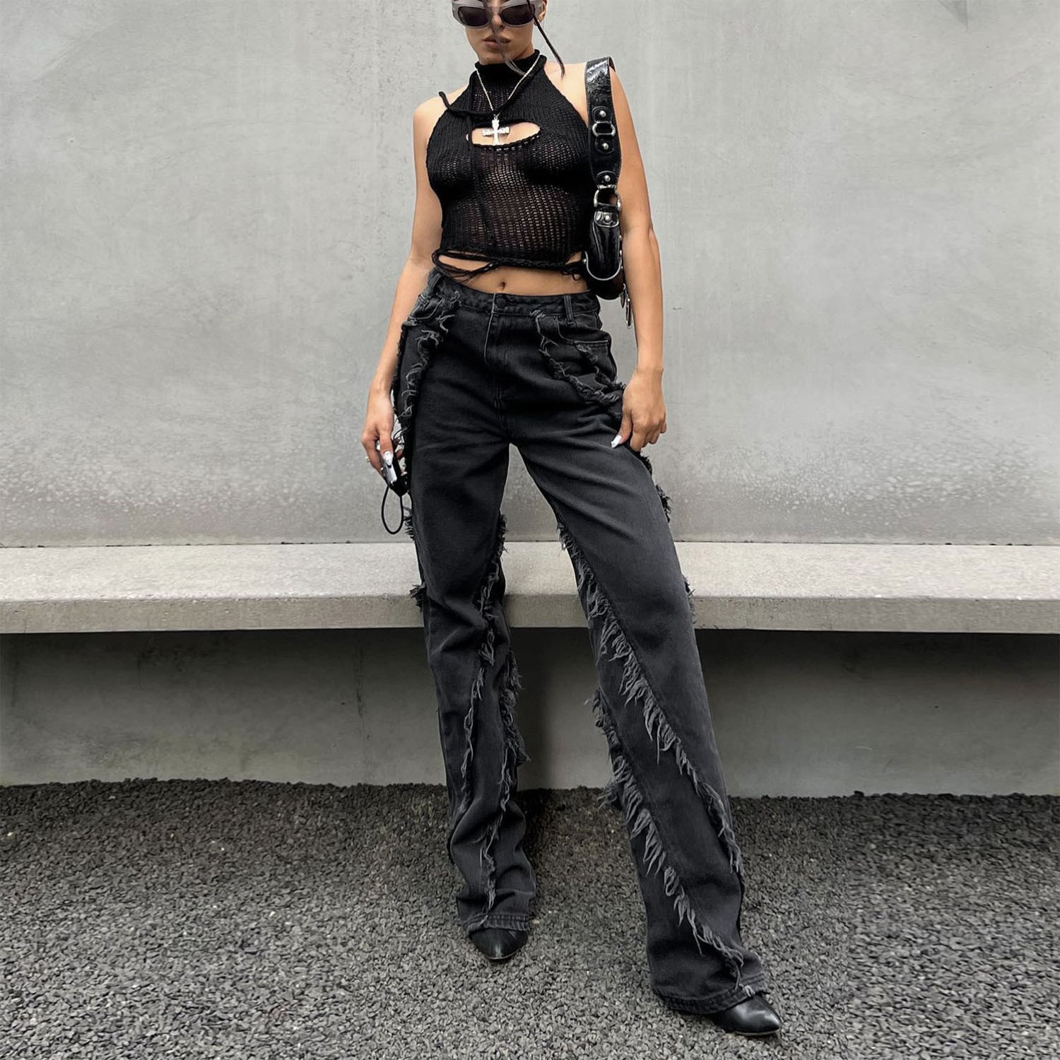 Ootddress Knit Hollow Out For Women Y2k Top Vest Sleeveless Fashion Summer 2025 Knitwear Pullover Crop tops Female Backless Tank Top