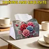 Diamond Painting PU Multicolored Roses Tissue Box Tissue Holder