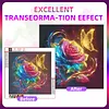Diamond Painting -5D Full Round Drill Neon Rose Butterfly(40x40cm-Box Packagin)