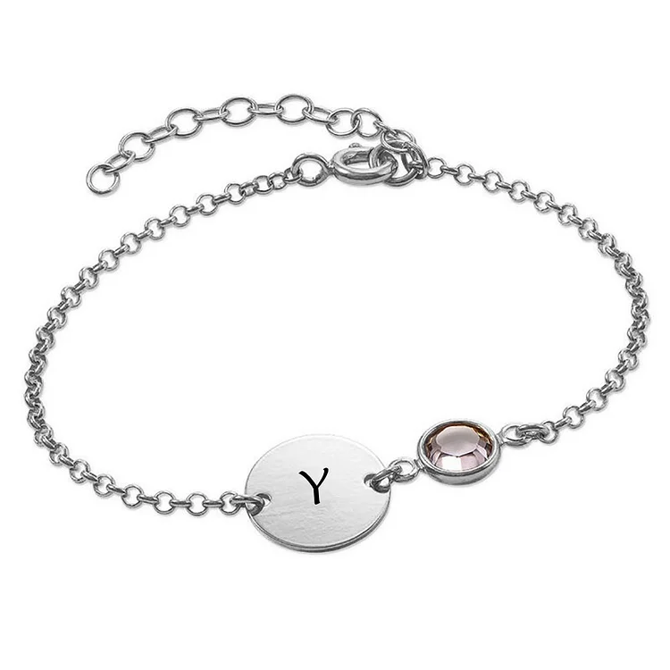 Personalized Design Gem Letter Bracelet