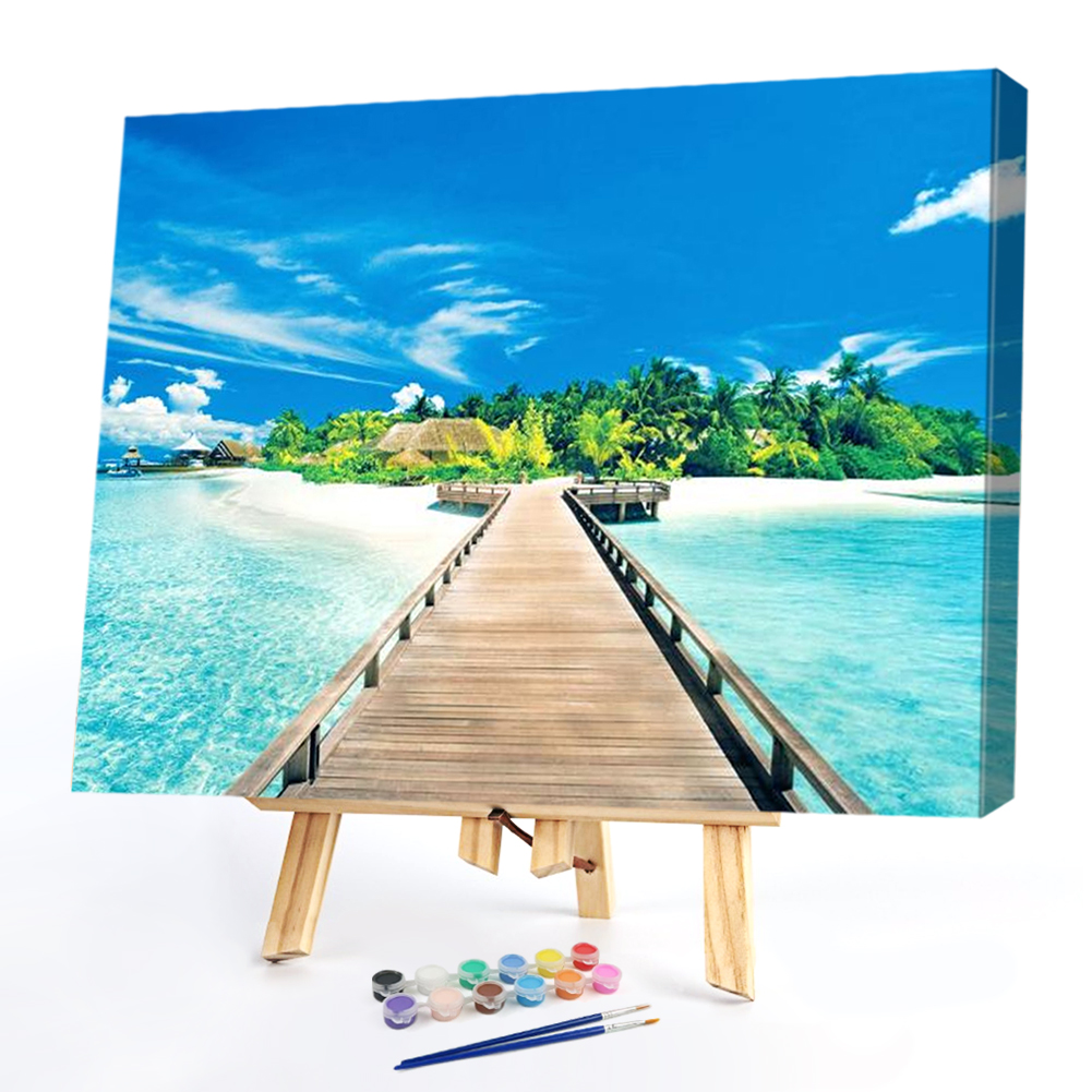 

40x50cm - Paint By Numbers Quiet Beach, 501 Original