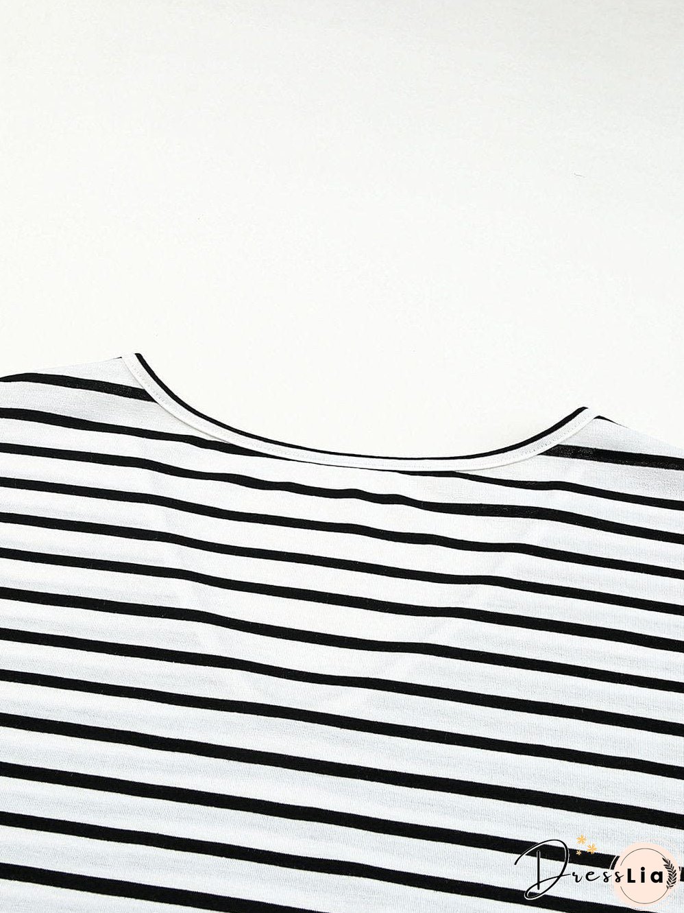 Chic Black V-Neck Striped Maxi Dress with Side Slits