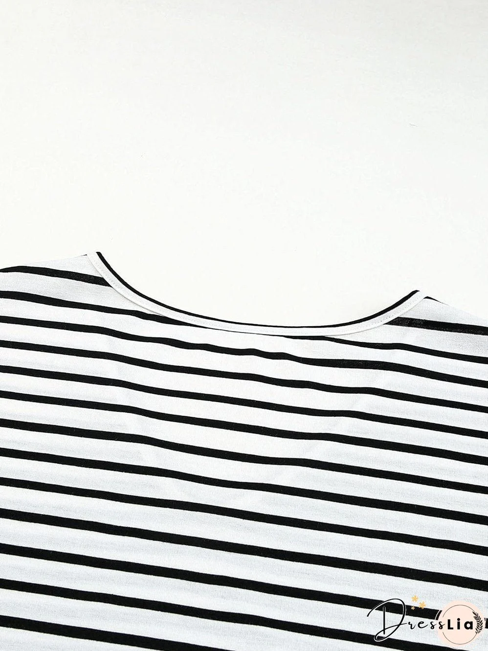 Chic Black V-Neck Striped Maxi Dress with Side Slits