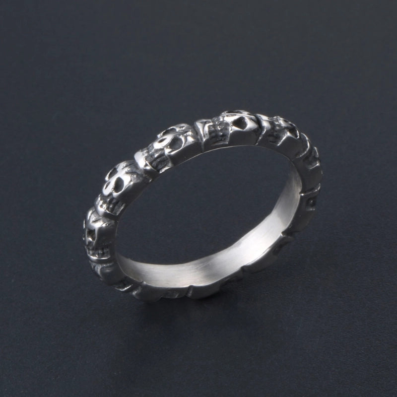 Hip-Hop Funny Rock Skull 304 Stainless Steel Polishing Halloween Men's Rings