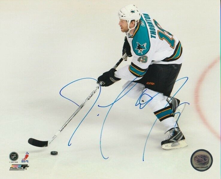 JOE THORNTON SIGNED SAN JOSE SHARKS 8x10 Photo Poster painting #6 Autograph