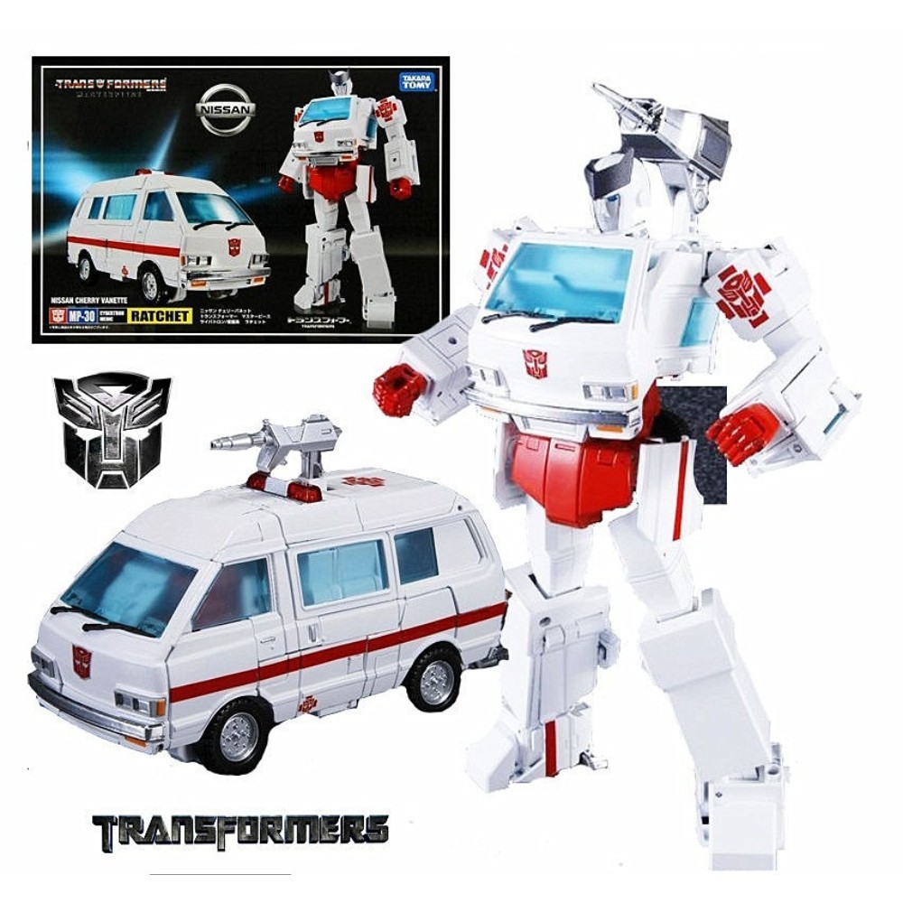 Transformers Masterpiece MP-30 Ratchet Autobots - KO Version Posable Robot Action Figure, Highly Detailed Model with Ambulance Conversion Mode, Collectible for Transformers Enthusiasts & Collectors