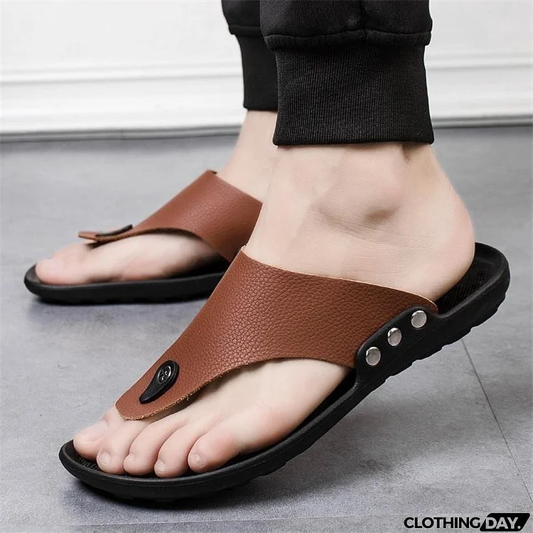 Men's Casual Flip Flop Beach Slippers for Summer