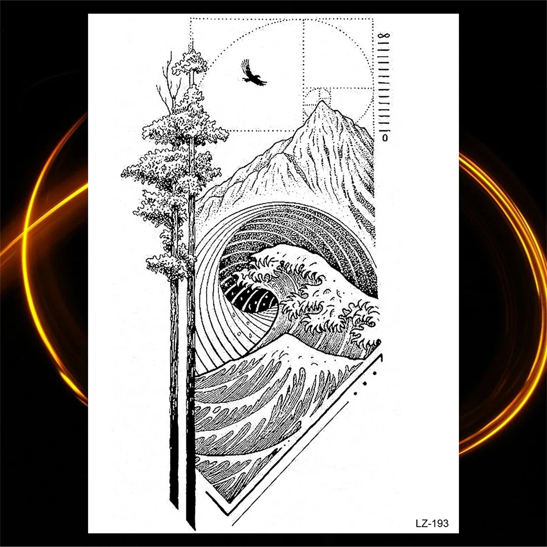 Sdrawing Rose Flower Moon Temporary Tattoos For Women Adult Pendant Peony Lotus Fake Tattoo Calf Thigh Body Art Waterproof Tatoos