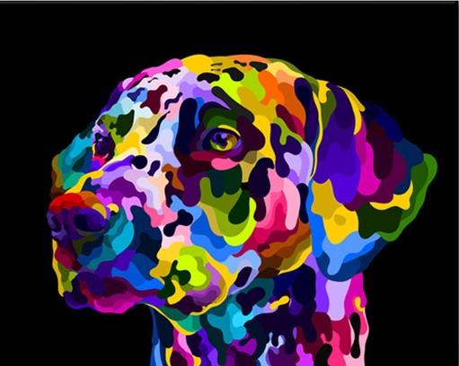 

Colorful Dog On Pop Art – Paint By Numbers - 40*50CM, 501 Original