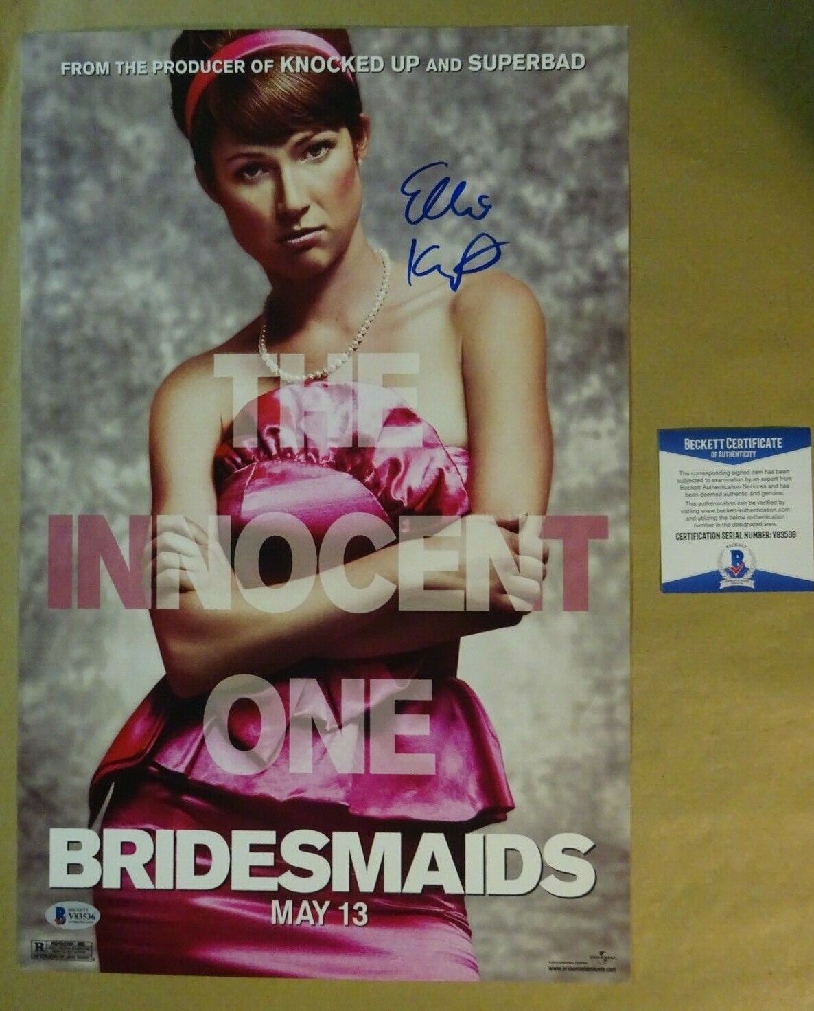 Signed ELLIE KEMPER Autographed Bridesmaids 11x17