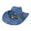Unisex Retro Wide Brim Western Cowboy Frayed Edge Rider Hat