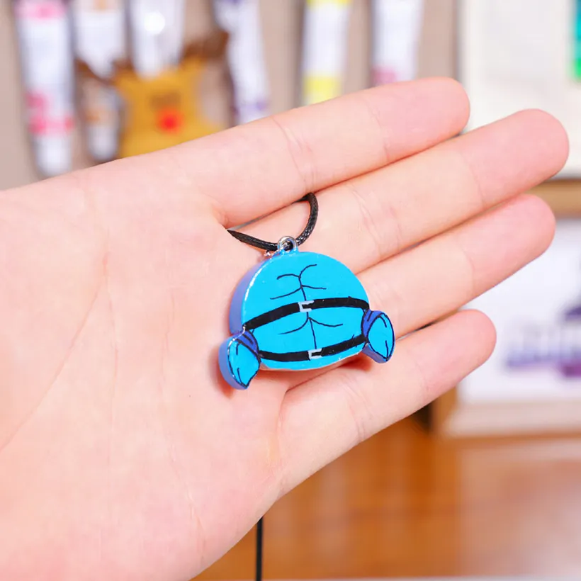 Sally face necklace and electric guitar keychain