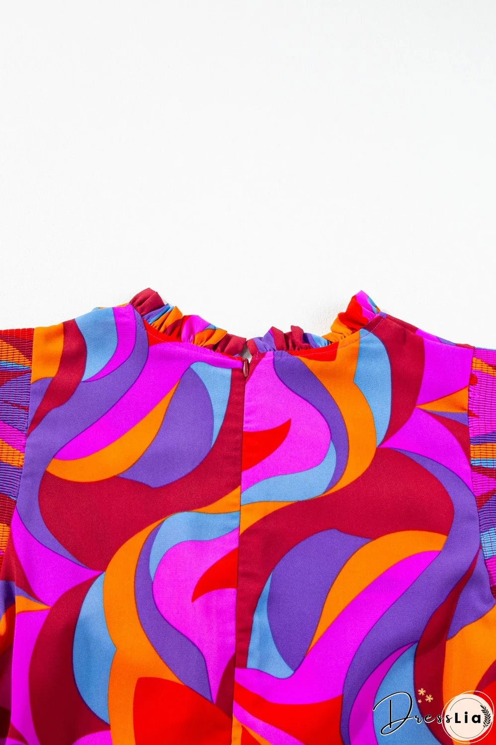 Ruffled Mock Neck Tiered Maxi Dress