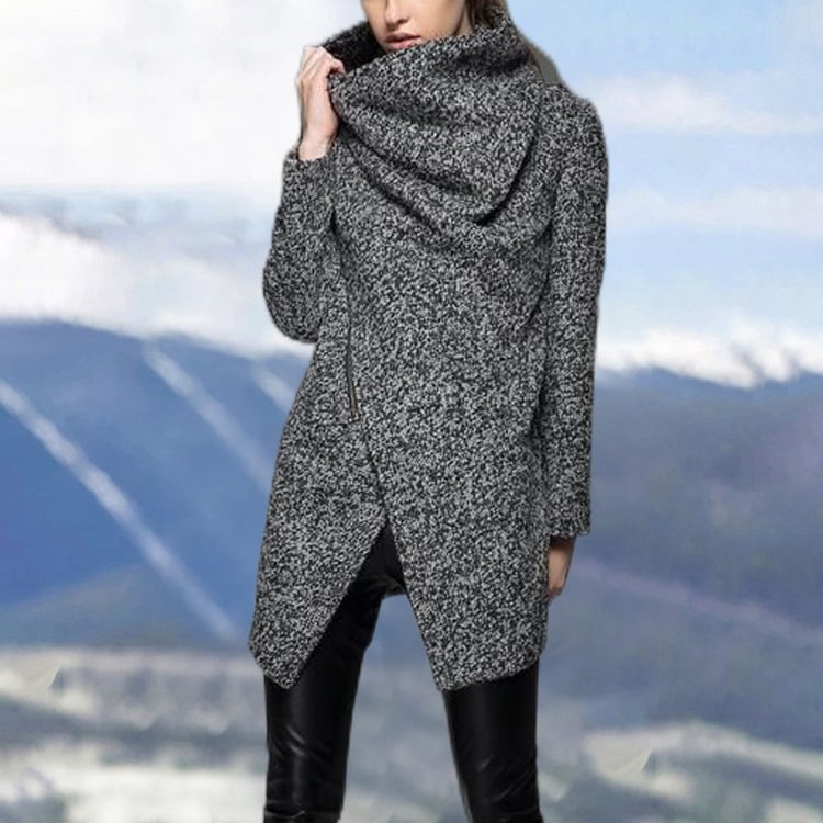 Casual Solid Asymmetric Coat