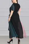 Plus Size Chiffon Party Dress With V-Neck Lace Short-Sleeved Maxi Dress
