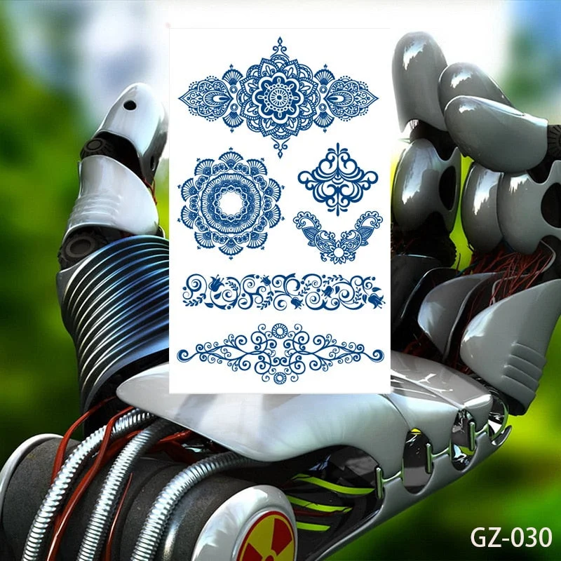 Temporary Waterproof Tattoos Stickers Creative Necklace Flowers Juice Ink Lasting Sexy Girls Arm Neck Waist Buttocks Fake Tatoo