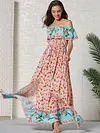 Floral Printed Off-The-Shoulder Maxi Dresses