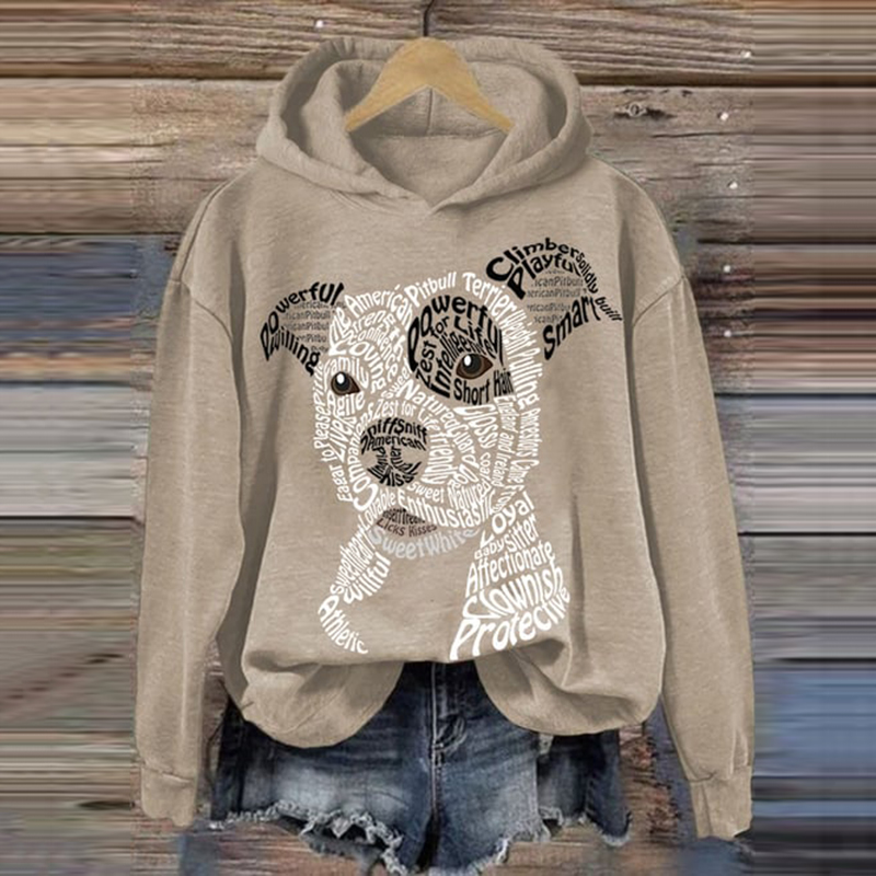 American Pit Bull Terrier Print Long Sleeve Hoodie wearshes