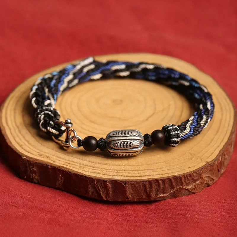 Koi Fish Wealth Reincarnation Knot Braid String Bracelet