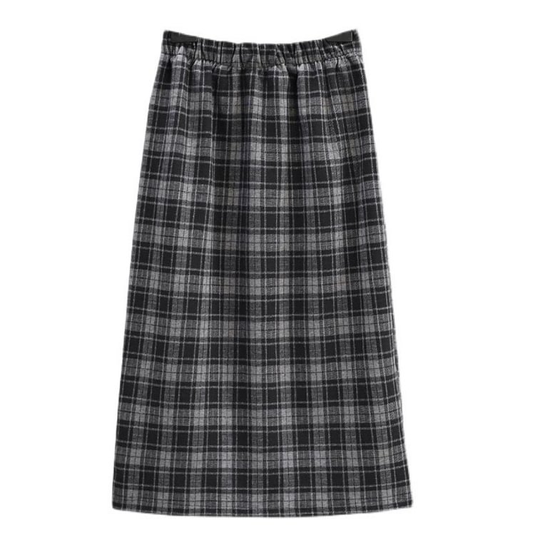 Fashion Lattice Print A-line Skirt - Modakawa