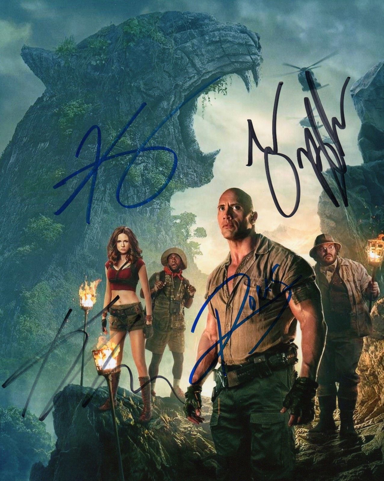 JUMANJI CAST AUTOGRAPHED SIGNED A4 PP POSTER Photo Poster painting PRINT