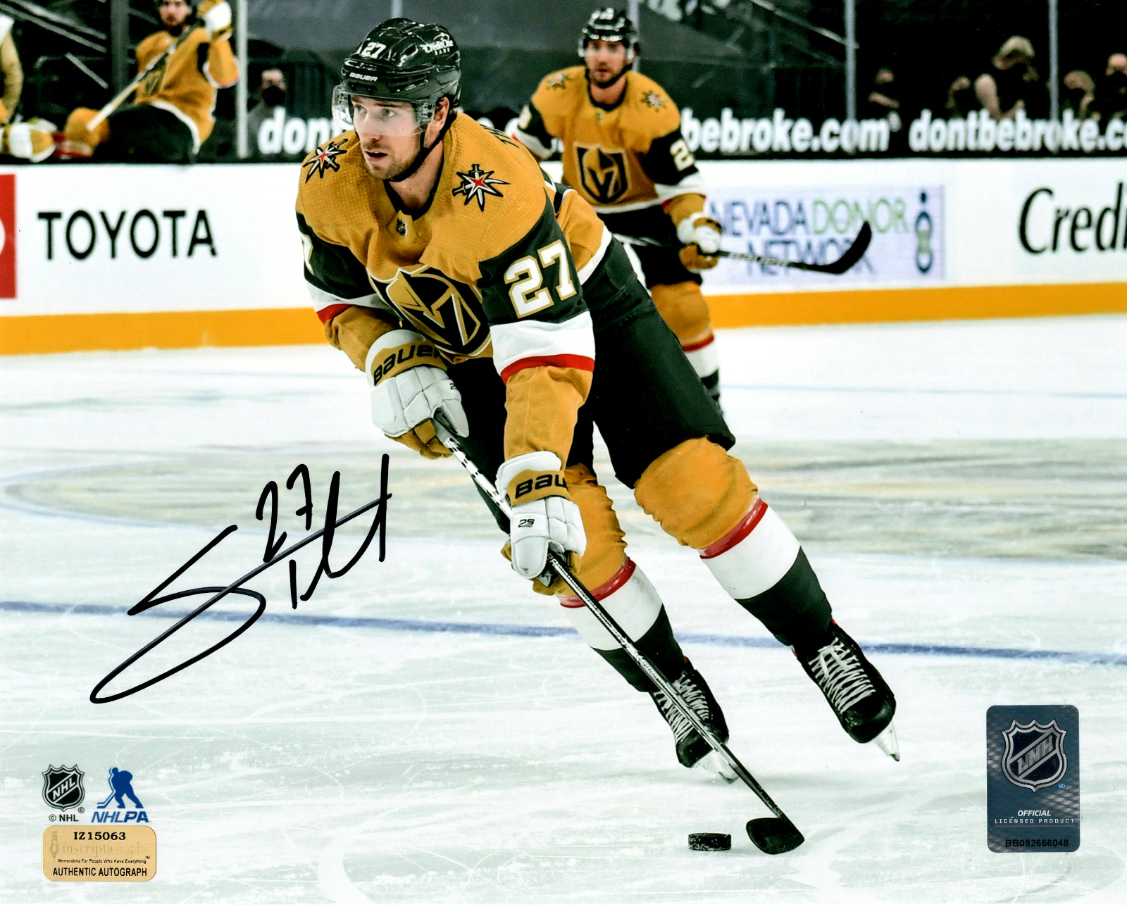 Shea Theodore Autographed Vegas Golden Knights 8x10 Photo Poster painting COA Inscriptagraphs 1