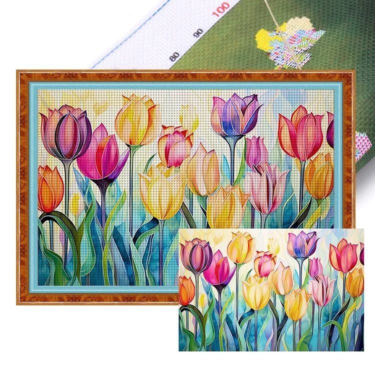 Flower - Tulip 11CT Stamped Cross Stitch 60*40CM