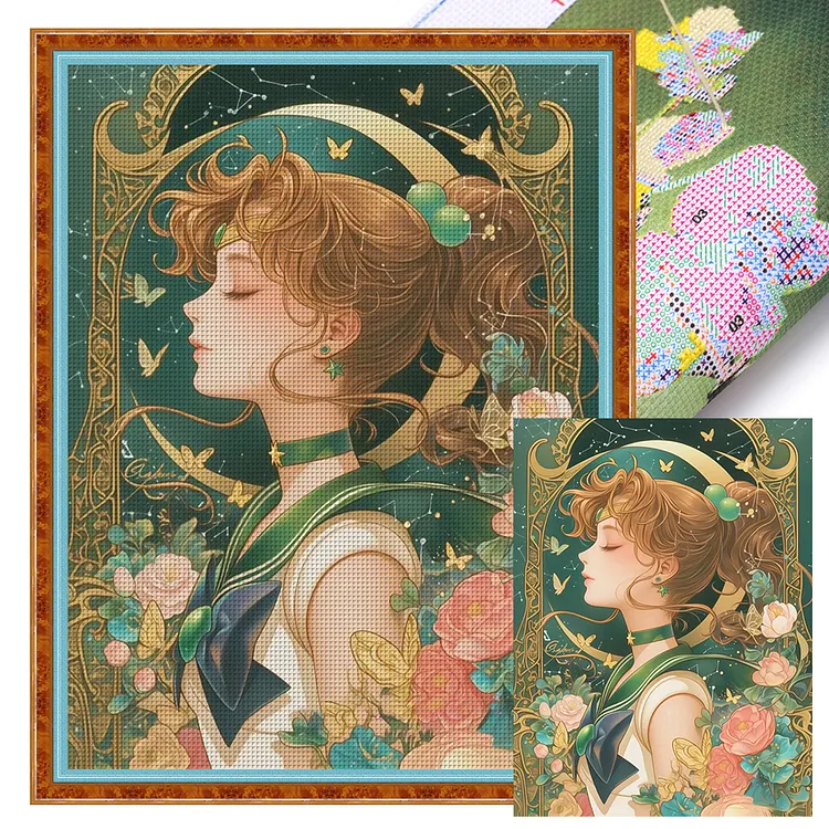 【Yishu Brand】Sailor Moon&nbsp;(45*60cm)&nbsp;11CT&nbsp;Stamped&nbsp;Cross&nbsp;Stitch gbfke