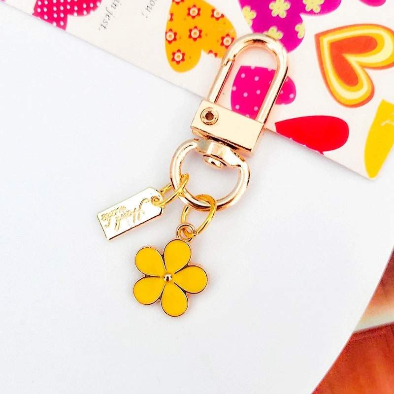 Cute Letter Flower Metal Women’s Keychain