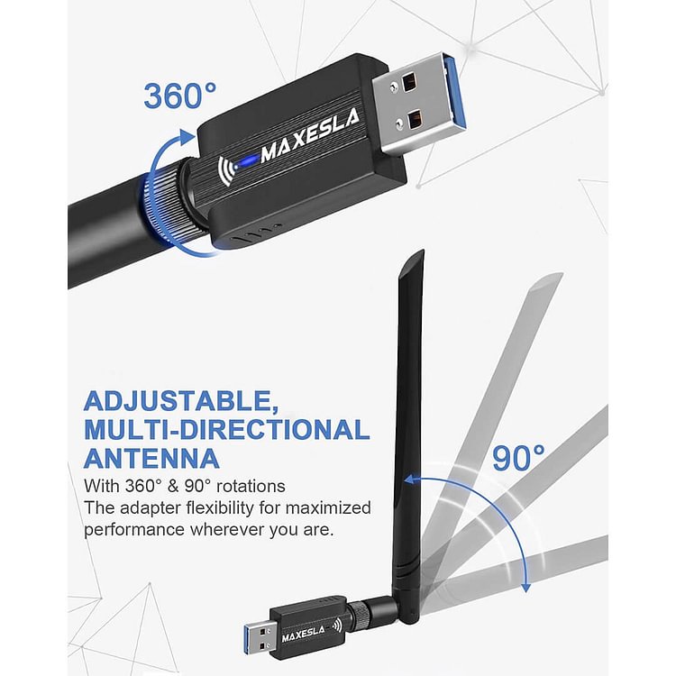 Conform munching Landmand Maxesla Ultra-Speed 1200Mbps USB Wifi Adapter