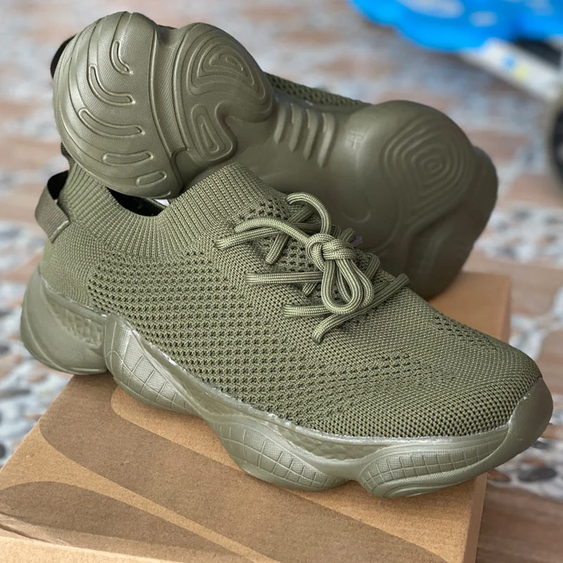  Sneakers Flat Bottom Casual Sports Shoes Single Shoe Tie Breathable Low-Side Socks Women Walking Shoes Mens Shoes Sports Shoes